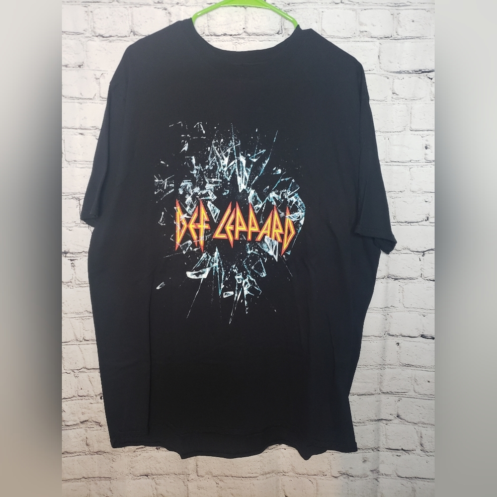 Def Leppard Broken Glass T Shirt Licensed Rock N Roll Music Concert Tee Black